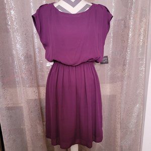 Simply Styled Purple Smock Dress w/ Cutout Shoulders